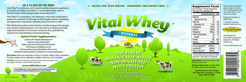 Load image into Gallery viewer, Vital Whey® Grassfed Protein - Natural/Unflavored
