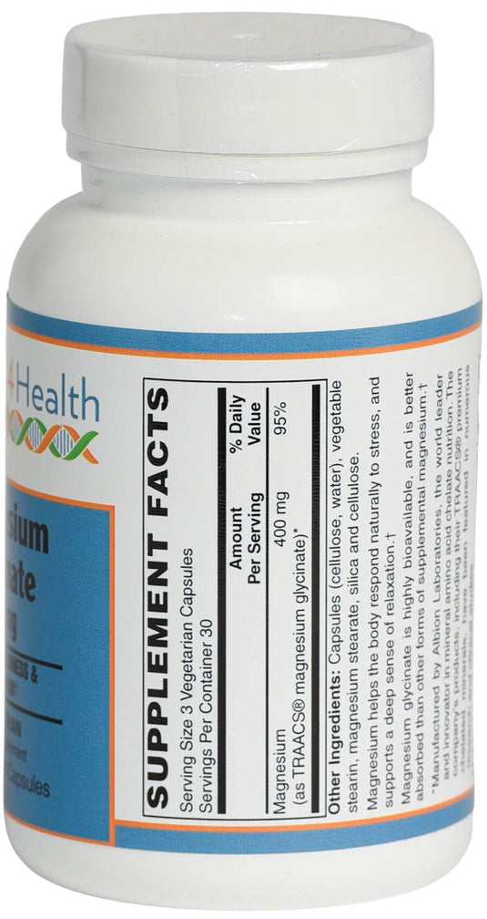 Solutions 4 Health Magnesium Glycinate 400 mg Product Label