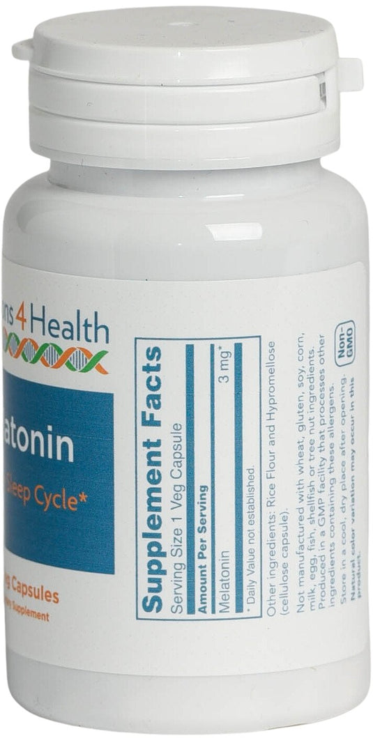 Solutions 4 Health Melatonin 3 mg Product Label