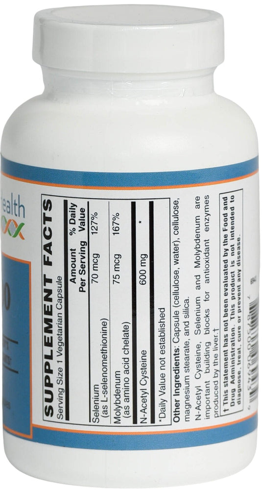 Solutions 4 Health NAC N-acetyl cysteine 600 mg Product Label